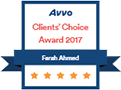 Avvo clients' choice award 2017 farah ahmed